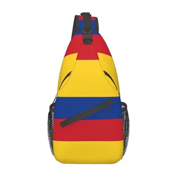 Повседневный рюкзак-слинг с флагом Колумбии через плечо, мужская нагрудная сумка для кемпинга, езды на велосипеде