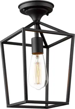 Подвесной потолочный светильник, 1-ламповый потолочный светильник высотой 13 дюймов с черной отделкой, 20065B1-F1