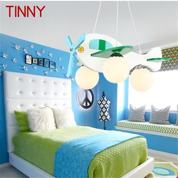 Подвесной светильник TINNY Children's Airplane Vintage LED Creative Cartoon White Fashion для декора Детской спальни Детского сада