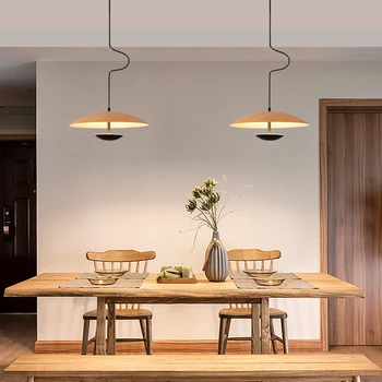 Подвесные светильники со светодиодной подсветкой в скандинавском дизайне, черное дерево для стола, столовой, кухни, подвесной светильник, люстры для домашнего декора, светильники