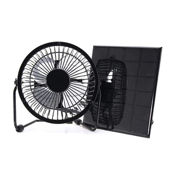 Портативный вентилятор на солнечной панели, вытяжка воздуха, Крепкая металлическая сетка, регулируемый угловой вентилятор для наружного охлаждения дома, вентиляция