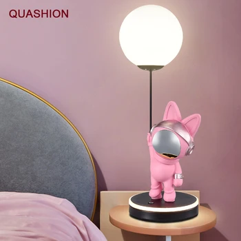 Прикроватная тумбочка для спальни Space Rabbit Настольная лампа Ночник для детской комнаты Мультяшные Креативные Декоративные Розовые лампы для комнаты мальчиков и девочек