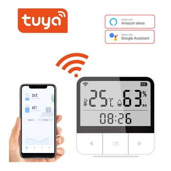 Приложение Tuya WIFI с датчиком температуры и влажности, монитор в режиме реального времени, интеллектуальная связь с кондиционером и увлажнителем воздуха на всю жизнь