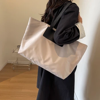 Роскошная женская сумка-тоут, эстетичная повседневная сумка для работы, женская сумка через плечо, вместительная Оксфордская многоразовая пляжная сумка для покупок
