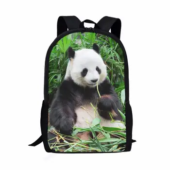 Рюкзак с пандой, прекрасные школьные сумки с животными белого и черного цвета для подростков, мальчиков и девочек, школьный рюкзак с редкими дикими животными, студенческая сумка для книг, 16 дюймов