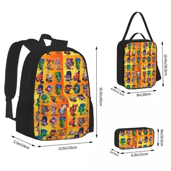 Рюкзаки для боевой арены, сумка для книг для мальчиков и девочек, детские школьные сумки, Мультяшный детский рюкзак, сумка для ланча, сумка для ручек, набор из трех предметов