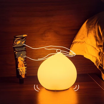 Светодиодный ночник с каплей воды, сенсорный датчик, теплая и RGB Мягкая силиконовая USB-лампа, декор прикроватной тумбочки для спальни, подарок для девочки, детский ночник