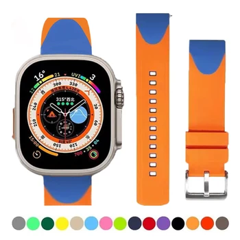 Силиконовый ремешок для apple watch band Ultra 49 мм 44 мм 45 мм 42 мм 41 мм 40 мм 38 мм спортивный браслет iwatch series 8 7 6 SE 5 4 ремешок для часов