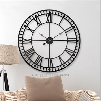 Скандинавский стиль Современный минимализм гостиная домашние настенные часы ретро отель кованое железо креативные часы кварцевые часы