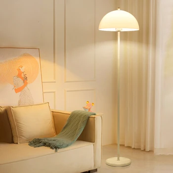 Современный минималистичный Кремовый светодиодный торшер E27 в скандинавском стиле, Угловой диван для гостиной, спальни, Домашний декор, Прикроватная лампа, Постоянный свет