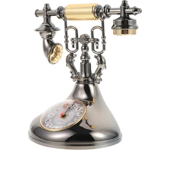 Старинные игрушки Телефонные часы Изящный Орнамент Домашний Стационарный Прикроватный декор Электронный компонент Шикарный офис