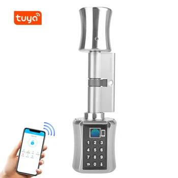 Умный замок с приложением Tuya, бесключевой электронный дверной замок с отпечатками пальцев, цифровой кодовый замок BT с паролем, противоугонный замок безопасности