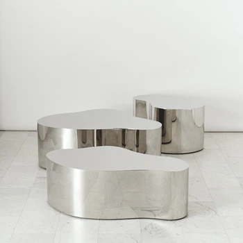 Чайный столик Современная дизайнерская гостиная особой формы минималистичный легкий роскошный современный креативный маленький журнальный столик из нержавеющей стали